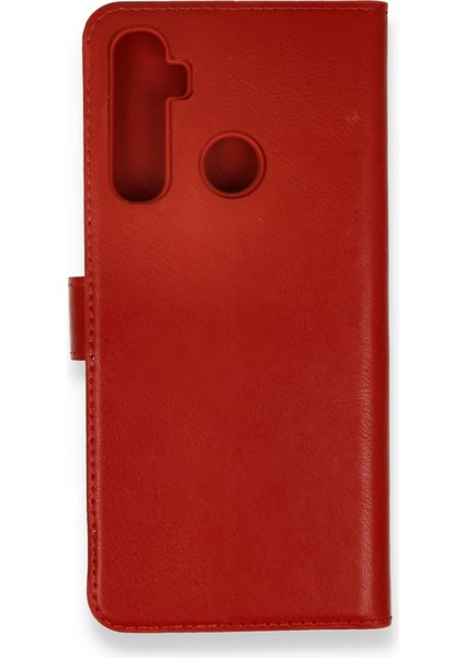Realme 6i Kılıf Kapaklı Cüzdan Standlı Deri - Kırmızı