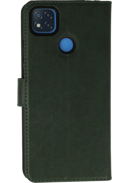 Xiaomi Redmi 9c Kılıf Kapaklı Cüzdan Standlı Deri - Yeşil