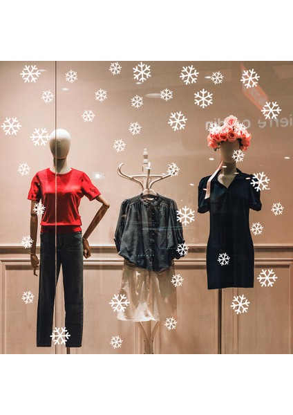 40 Adet Küçük Büyük Kar Taneleri Yılbaşı Vitrin Sticker fiyatları