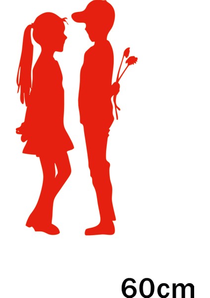 Sevgililer Günü 60CM Sticker - Kırmızı