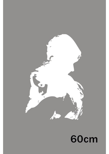 Birbirine Sarılmış Kız Erkek Sevgililer Sticker Etiket 60CM - Beyaz fiyatları