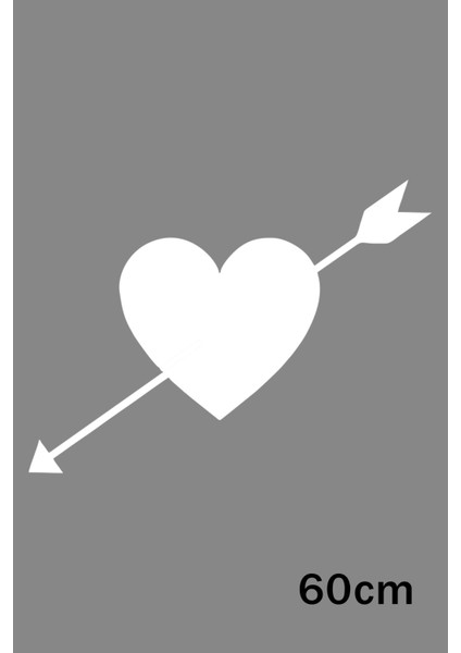 Sevgililer Günü Ok ve Kalp Sticker 60CM - Beyaz fiyatları