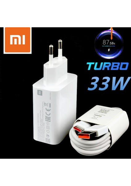 Xiaomi ve Poco Uyumlu Orjinal 33W Turbo Şarj Seti 5A Mdy 11 Ez (Kutusuz) Turuncu Uçlu