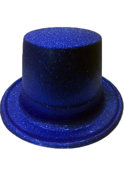 Yılbaşı Simli Parti Şapkası Mavi Renk