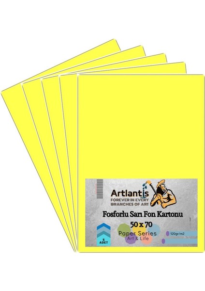 Fon Kartonu Fosforlu Sarı 50X70 5 Adet Artlantis Fosforlu Fon Kartonu Sarı 50*70 5 Adet