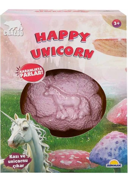 Karanlıkta Parlayan Unicorn Fosil Kazı Seti