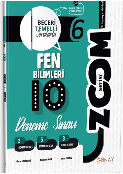 Günay Yayınları Gün&Ay Yayınları 6. Sınıf Zoom Fen Bilimleri 10'lu Branş Deneme