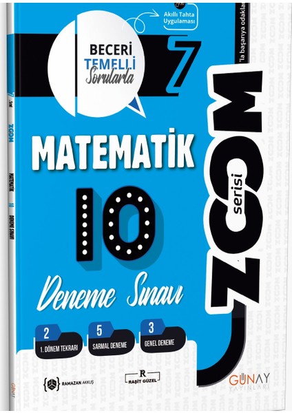 Günay Yayınları Gün&Ay Yayınları 7. Sınıf Zoom Matematik Bilimleri 10'lu Branş Deneme