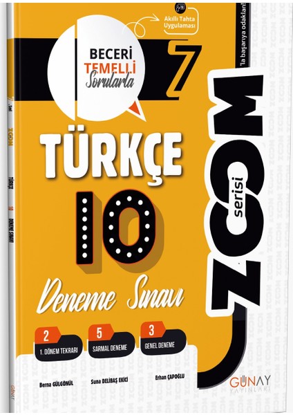 Gün&Ay Yayınları 7. Sınıf Zoom Türkçe Bilimleri 10'lu Branş Deneme
