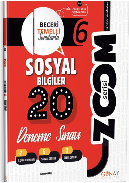 Gün&Ay Yayınları 6. Sınıf Zoom Sosyal Bilgiler 10'lu Branş Deneme