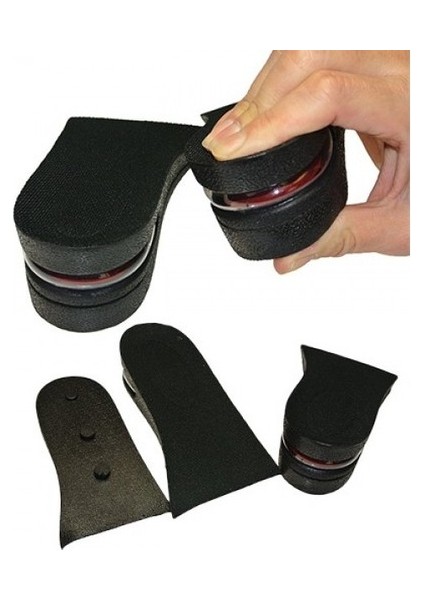 Boy Uzatıcı Tabanlık Hava Yastıklı Ayakkabı Içi Topuk Yükseltici 5 cm Siyah