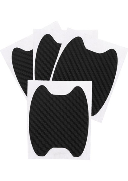 4 Adet Araba Kapı Kolu Koruyucu, Anti-Scratch Karbon Fiber Sticker, Araba Aksesuarı - Siyah (Yurt Dışından)