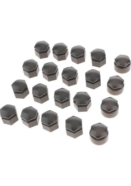 20 Set 19 mm Araba Tekerlek Lastik Somun Pabucu Toz Koruyucu Hub Vida Gri Kapakları (Yurt Dışından)