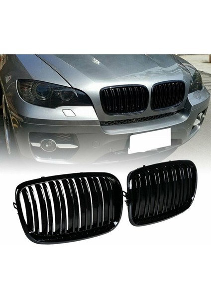 Ön Çift Hattı Izgara Izgara Bmw X5 E70 X5M X6M Abs Siyah Izgaralar (Yurt Dışından)