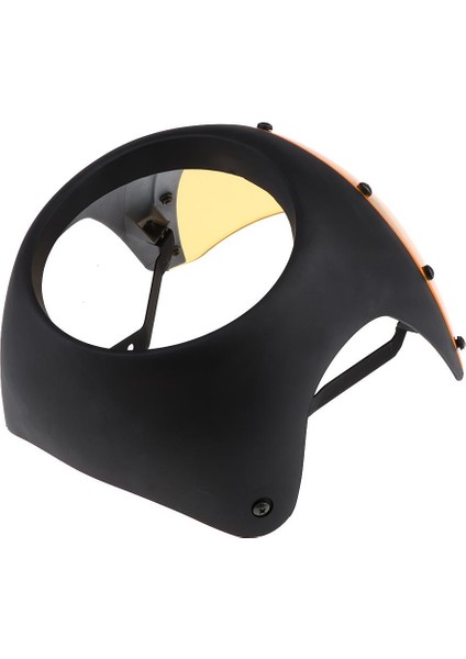 7 "motosiklet Far Perşembe Ekran Kapak Cafe Racer Aptal Siyah + Sarı (Yurt Dışından)