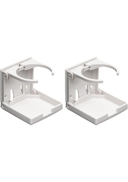 2 Adet Beyaz Plastik Ayarlanabilir Araba Araç Katlanır Içecek Kupası Içecek Tutucu (Yurt Dışından)