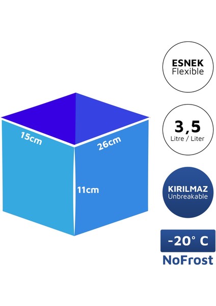 Alaska Nofrost Saklama Kabı 3,5 Litre 3'lü Fuşya