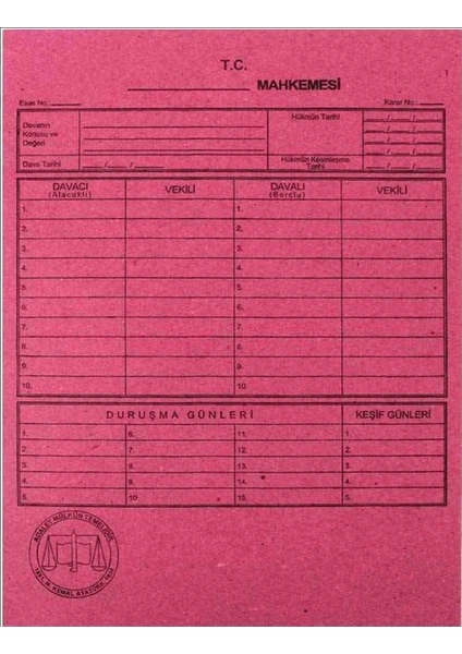 Mahkeme Dava Icra Dosyası 50'li Alemdar