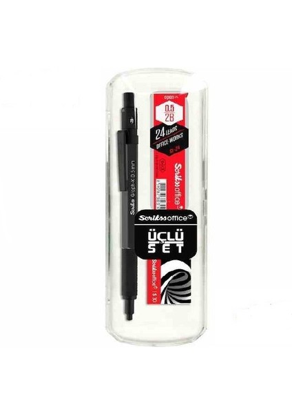 Scrıkss Graph-X Versatil Kalem 3'lü Set 0.5mm Antrasit