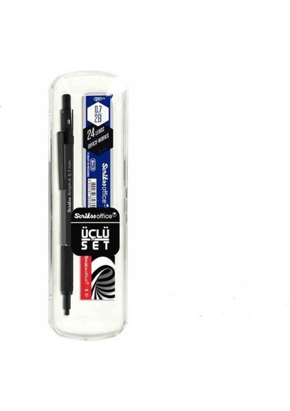 Scrıkss Graph-X Versatil Kalem 3'lü Set 0.7mm Antrasit