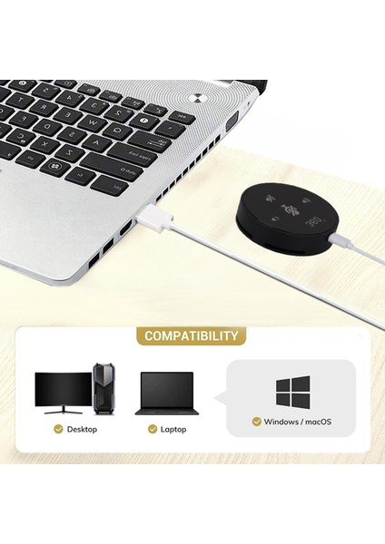 Masaüstü Bilgisayar Müzik Dinleme Için USB Konferans Mikrofon Hoparlör (Yurt Dışından)