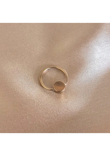 Cerrahi Çelik Disk Kilitli Rosegold Halka Piercing- Halka Çap 10 mm - 1 Adet