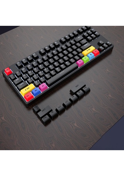 87 Tuşlar Kablolu Mekanik Klavye Kırmızı Anahtarları Tuş Takımı Pc Gamers Rgb Ofis Siyah (Yurt Dışından) fiyatları