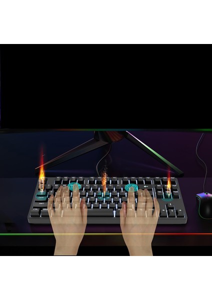 87 Tuşlar Kablolu Mekanik Klavye Kırmızı Anahtarları Tuş Takımı Pc Gamers Rgb Ofis Siyah (Yurt Dışından) indirimleri