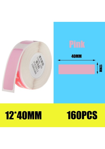 5 Rulo Taşınabilir Termal Etiket Yazıcı Çizilmeye Dayanıklı Adres Sticker Pembe 12X40MM (Yurt Dışından) fiyatları