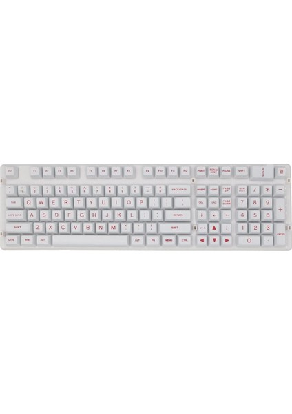 Sa Profil 108 Tuşlar Mekanik Klavye Beyaz Kırmızı Harfler Için Keycaps Set (Yurt Dışından)