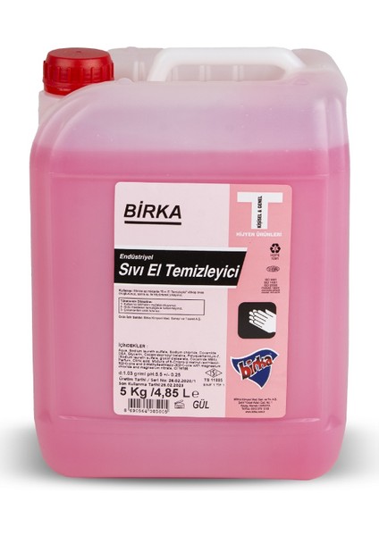 Sıvı El Temizleyici (Gül), 5 Kg X 4 Adet