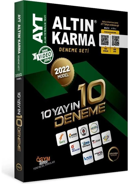 Altın Karma Yayınları AYT  2022 10 Farklı Yayın 10 Deneme Seti