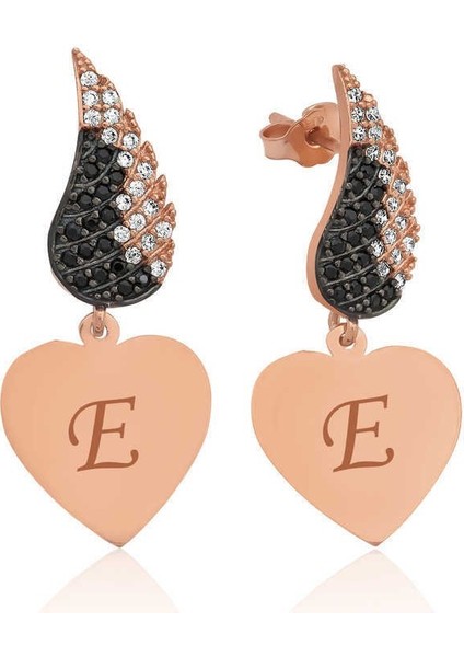 Gümüş Kanatlı Kalp Küpe