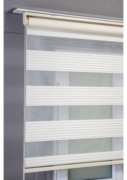 Krem Pileli Zebra Stor Perde