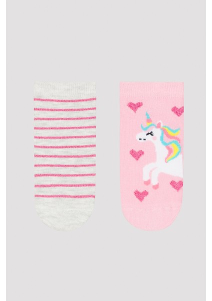 Mix Unicorn Heart 2li Patik Çorap