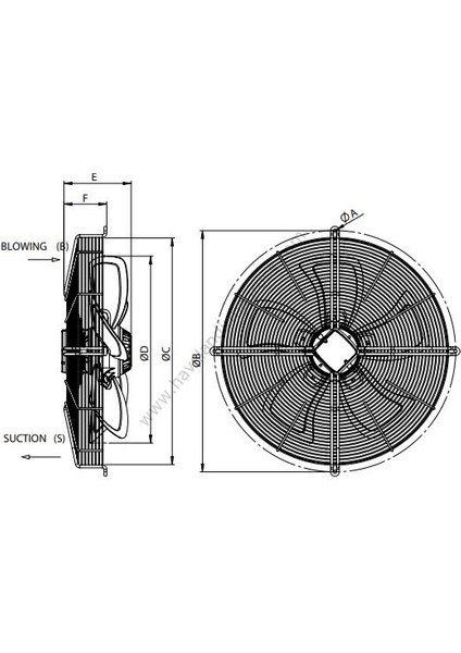 Bahçivan Sf-4t 450 B Sanayi̇ Ti̇pi̇ Aksi̇yel Soğutma Fani