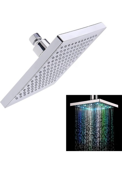 7 Renk Led Otomatik Banyo Duş Başlığı Gümüş Rengi (Yurt Dışından)