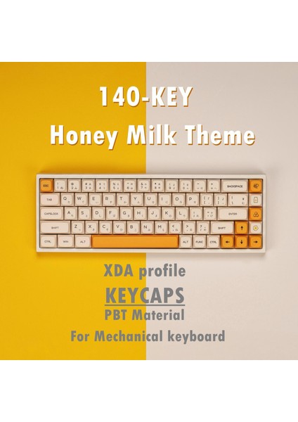 140 Tuşlar Pbt Keycaps Kiraz Japon Yazı Tipi Mekanik Klavyeler Için Beyaz Sarı Set (Yurt Dışından) indirimleri