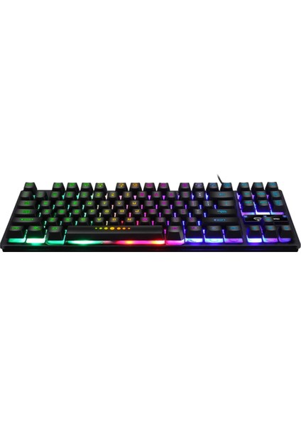 2x USB Kablolu 87 Tuşlar Mekanik Oyun Klavye Rgb Arkadan Aydınlatmalı Pc Oyuncular Için (Yurt Dışından) modelleri