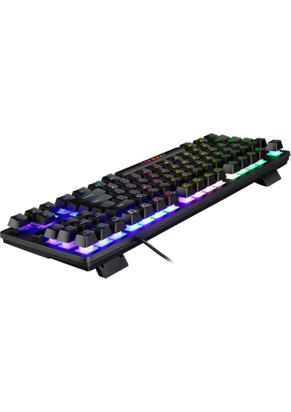 2x USB Kablolu 87 Tuşlar Mekanik Oyun Klavye Rgb Arkadan Aydınlatmalı Pc Oyuncular Için (Yurt Dışından) indirimleri