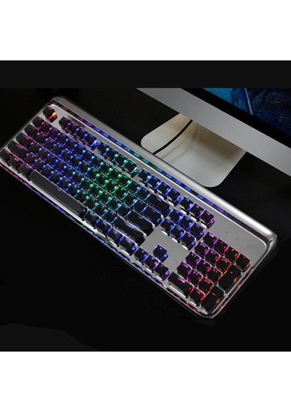 Mekanik Klavyeler Için Puding Keycaps Tam 108 Anahtar Set Siyah (Yurt Dışından)