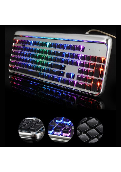 Mekanik Klavyeler Için Puding Keycaps Tam 108 Anahtar Set Siyah (Yurt Dışından)