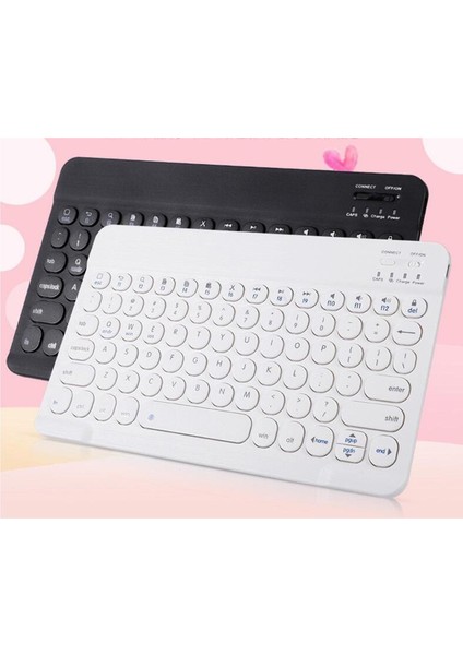 Telefonlar Için Yuvarlak Keycap Kablosuz Bluetooth Klavye Laptop Beyaz Beyaz (Yurt Dışından) fırsatları