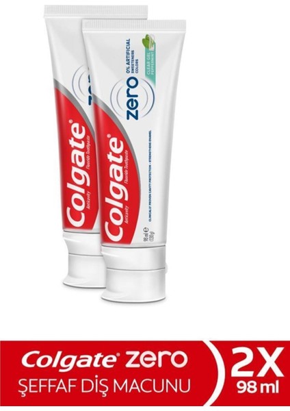 Zero Spearmint Doğal Nane Aroması Şeffaf Diş Macunu 98 ml x 2