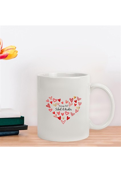 Isme Özel Kupa Bardak - Kalp Temalı fiyatları