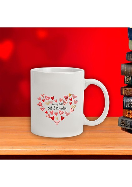 Isme Özel Kupa Bardak - Kalp Temalı modelleri