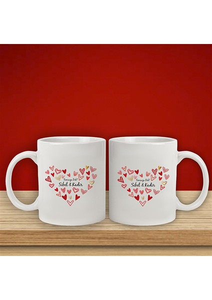 Isme Özel Kupa Bardak - Kalp Temalı fırsatları