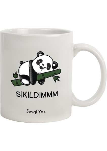 Isme Özel sıkılan Panda temalı kupa Bardak