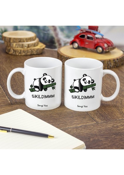 Isme Özel sıkılan Panda temalı kupa Bardak modelleri