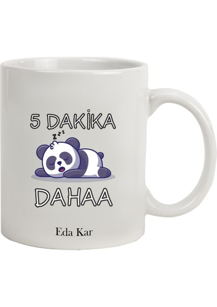 Isme Özel uykucu Panda Temalı kupa Bardak